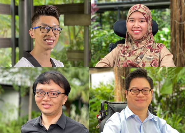 Ivan Mok, Nurulasyiqah, Lim Zui Young and Alister Ong, Awardees of Goh Chok Enable Awards 2020 (UBS Promise)