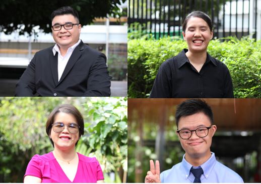 Kishon Chong, Joan Hung, Allan Cai and Rosalind Foo, Awardees of Goh Chok Enable Awards 2021 (UBS Promise)