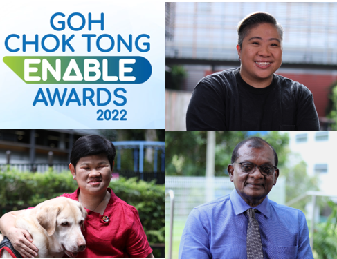 Palani Samy Avaday, Theresa Goh and Lim Lee Lee, Awardees of Goh Chok Enable Awards 2022 (UBS Achievement)
