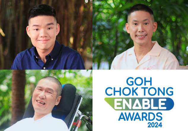 Nicholas Hee, Tan Eng Kiong Benson and Toh Kok Peng, Awardees of Goh Chok Enable Awards 2024 (Promise)