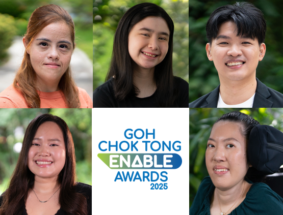 Arassi Maria Rajkumar, Hui Xuan Lin Florence, Johnson Chia Rong Xi, Victoria Liew Yi Xuan and Sherry Toh Yee Teng, Awardees of Goh Chok Enable Awards 2025 (Promise)